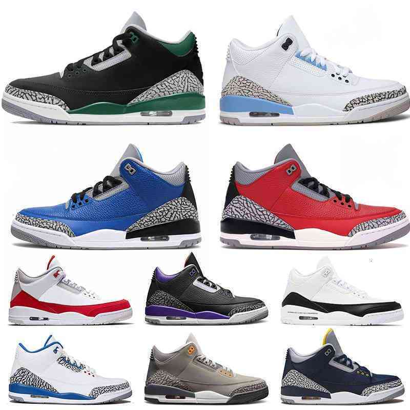 

Pine Green 3 Men Basketball Shoes 3s Black Cement Racer Blue Fire Cardinal Red Court Purple Cool Grey UNC Laser Orange Katrina Mens Sneakers Sports Size 40-47, 3s tinker fire red