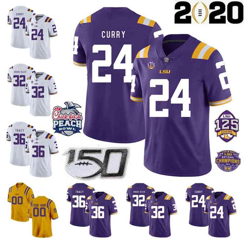 

Man Kids Woman LSU Tigers NCAA College Football 22 Clyde Edwards-Helaire Jerseys JaMarr Chase Justin Jefferson Jacob Phillips Nick Brossette, Colour 4