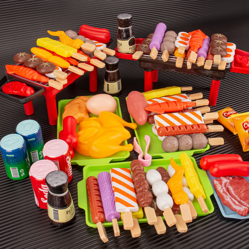 

Kids Barbecue Food Set Kitchen Pretend Play Cooking Toys Girl Early Education Outdoor BBQ Parents Child Interactive Toy 220725