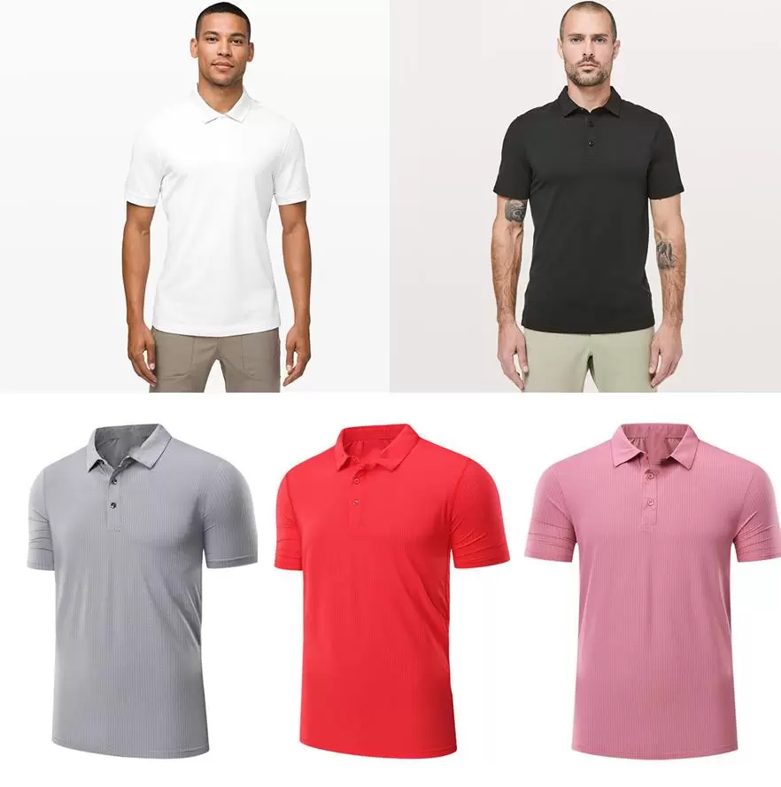 

designer Lu sports tee t shirt short-sleeved mens polo t-shirt oversized lapel men fitness outdoor running sports quick drying -5XL