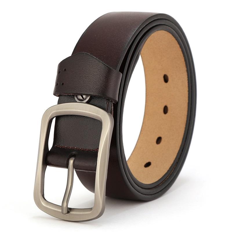 

Belts 110-160cm Men Belt Genuine Leather Luxury Designer For Fashion Classice Vintage Cowskin Pin Buckle JeansBelts, Black