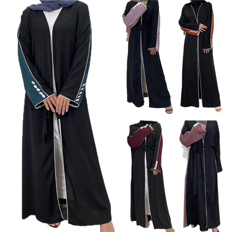 

Ethnic Clothing Dubai Ramadan Middle East Abaya Arab Islamic Muslim Women Open Maxi Robe Party Kaftan Cardigan Turkey Buttons Kimono Eid Mub