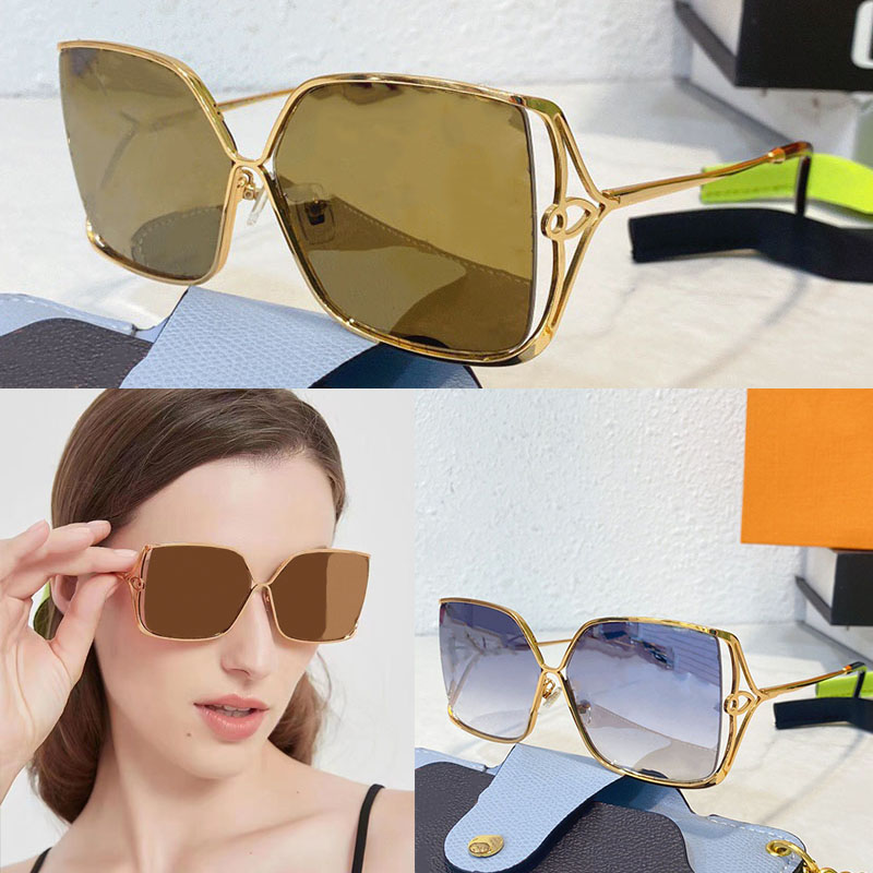Lunettes de soleil de créateurs Mode sexy pour femmes Fleur carrée de pétale sur les tempes Lunettes de soleil Z1629U Lentilles dégradées colorée