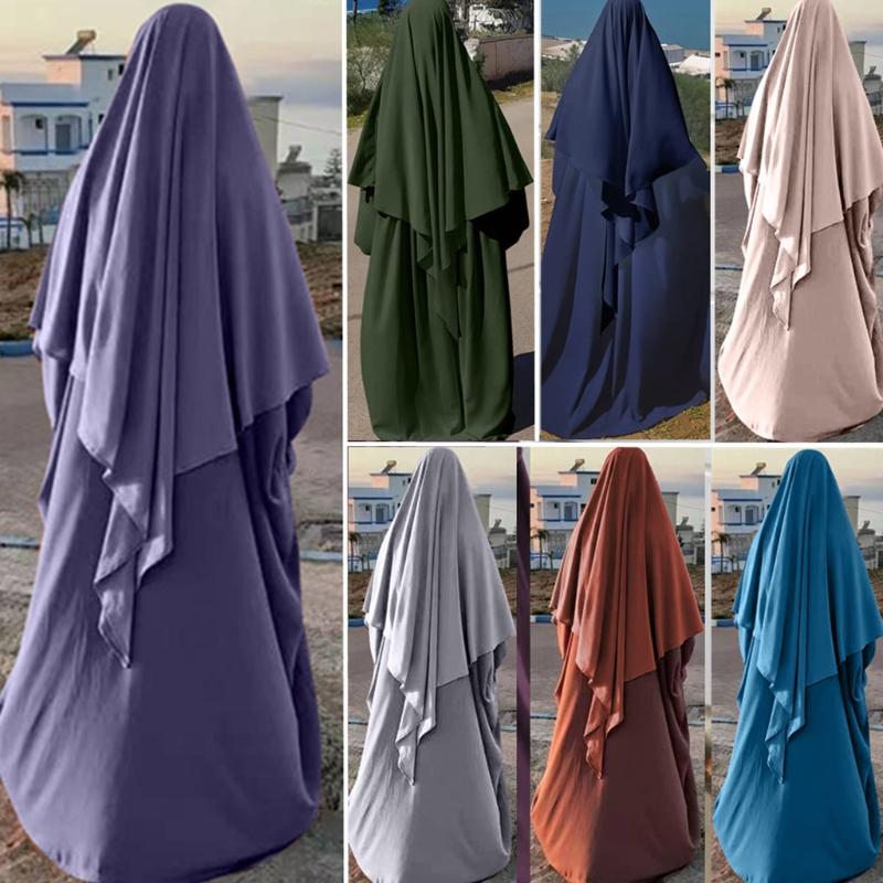 

Ethnic Clothing Eid Prayer Garment Long Khimar Islamic Women Hijab Sleeveless Tops Abaya Jilbab Ramadan Abayas Muslim Arab Niqab