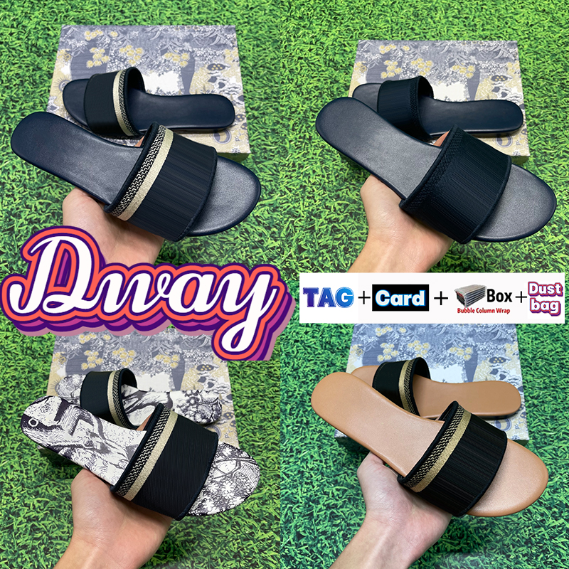 

Fashion Italy Dway Slippers Slides Designer Women shoes Lady Flat Low Heel Sandals Moccasins Summer Beach Indoor Outdoor Newest Slide Flowers Convenient Sandal, 37