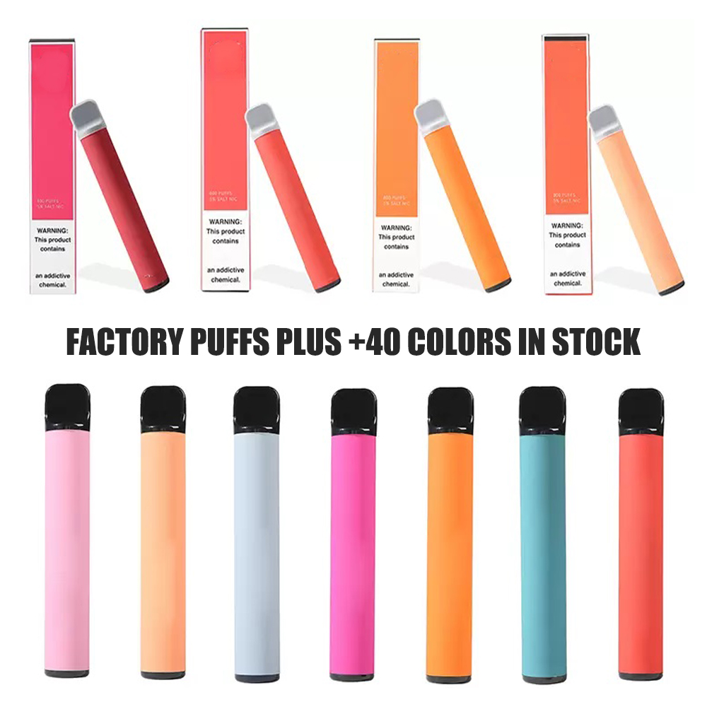 

PUFFS Plus Vape 800 Puffs Bar E Cigarette Disposable Vapes Pen Device Kits 3.2ML 550MAH Battery Refiled Portable Vapos VS BANG XXL