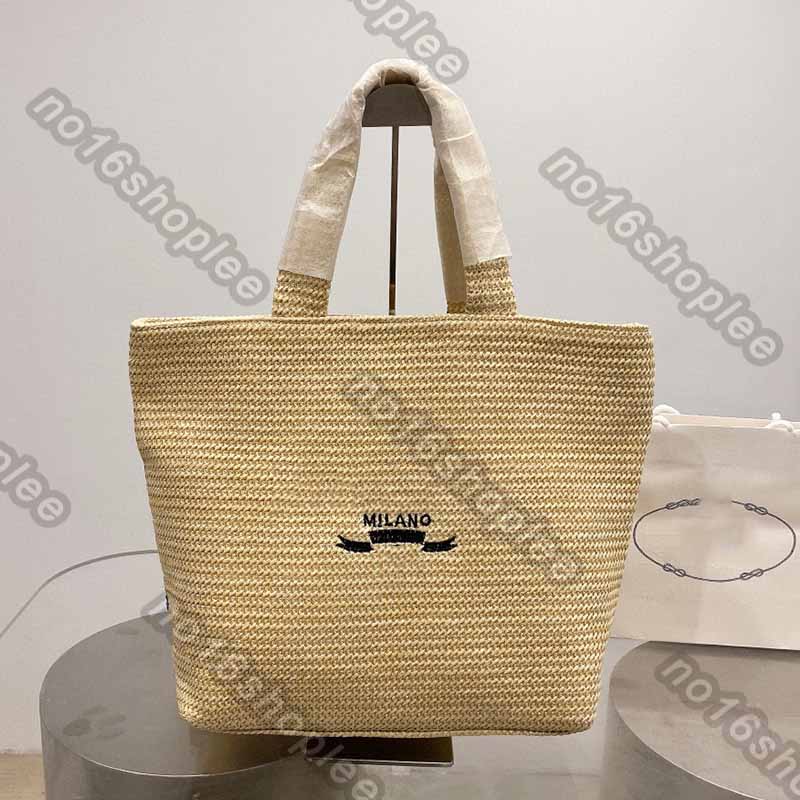 

raffia small tote bag designer woman handbag 2022 classic braided underarm bag triangle embroidered ladies wallet purse, No - 1