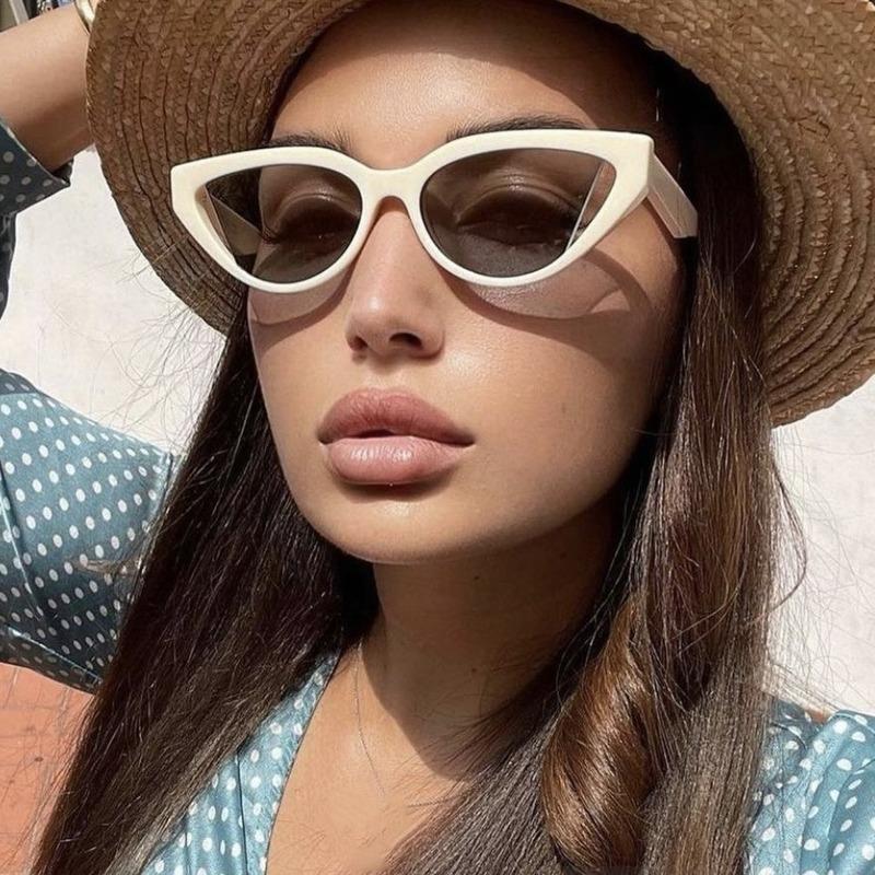 

Sunglasses Triangular Cat Eye Women 2022 Trendy Vintage Retro Small Frame Personality Glasses Hollow Out Steampunk