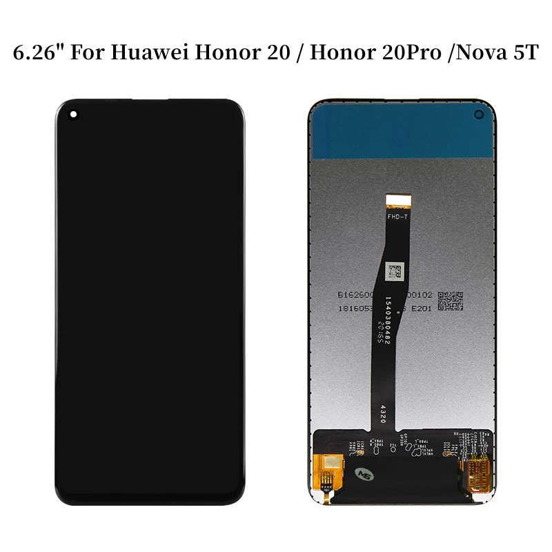 

6.26" For Huawei Honor 20 LCD Display Touch Screen Digitizer For Nova 5T Honor 20 Pro Display YAL-L21 YAL-AL10 Assembly Parts