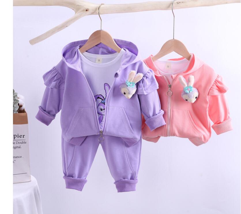 

2022 spring and autumn new children's zipper coat three piece set wholesale small and medium-sized boys' spring suit, Purple