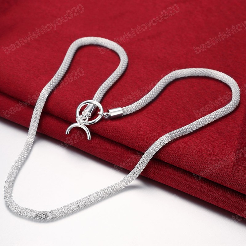 

925 Silver Chain Necklaces Jewelry 20 Inches Simple Network Fashion necklaces for women Christmas Gifts