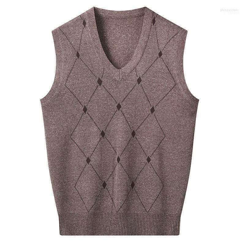 

Men's Vests 2022 Sweater Vest Thin Casual Pullover V Collar Sleeveless Phin22