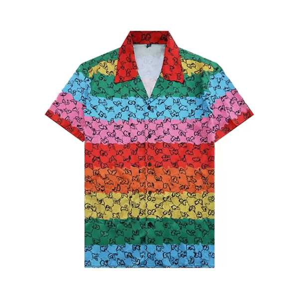 

Mens Summer Designer Shirts Fashion Hawaii Floral Print Casual Shirt Men Slim Fit Short Sleeve Beach Clothing 003, 01