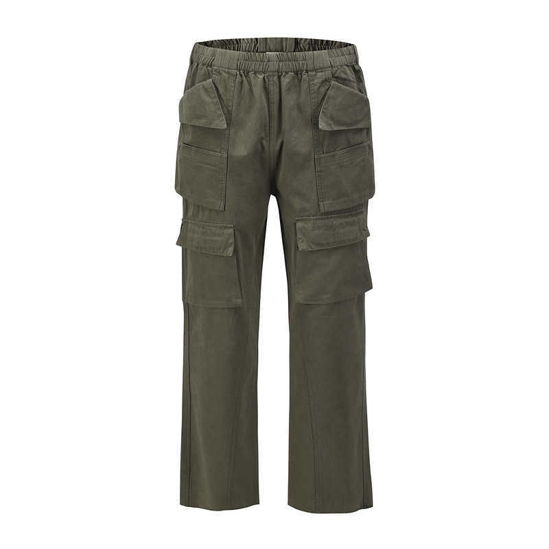 

Men's Pants High Street shell pants vibe Style Lace Up overalls ins trendy casual pants, Black