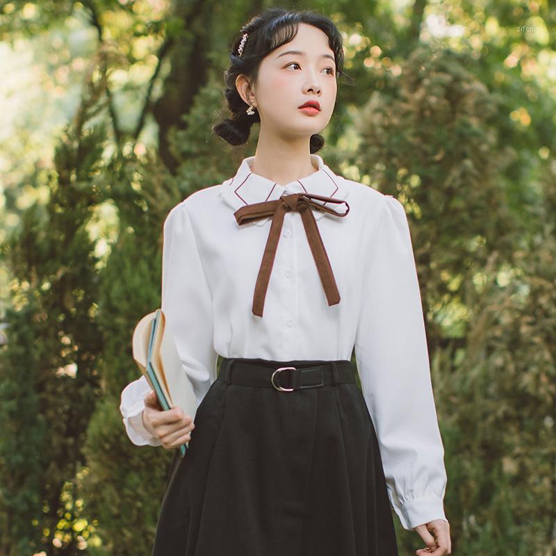 

Shirt Womens Tops Bow Women Shirts White Blue 3754 Women' Blouses