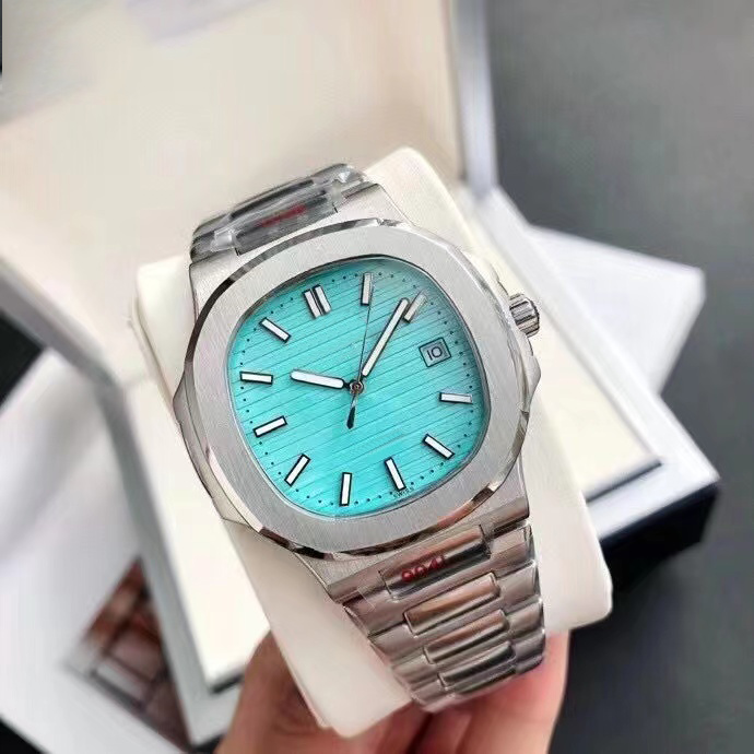 

2022 waterproof watch men automatic watches 5711 silver strap blue stainless mens mechanical montre de luxe wristwatch reloj hombre U1, Add 5atm waterproof