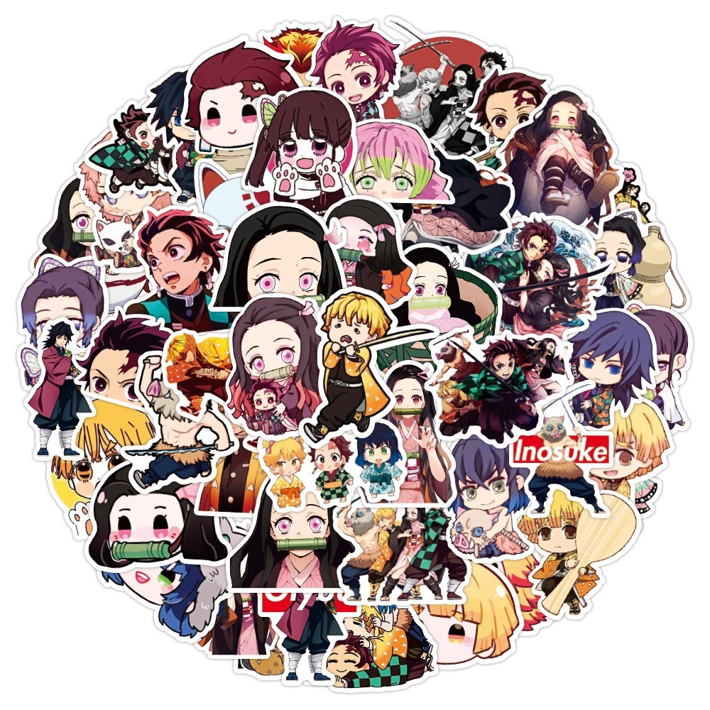 

Waterproof sticker 50/100 PCs Anime Stickers Demon Slayer Kimetsu No Yaiba Cool Vinyl Decals for Laptop Skateboard Luggage Car Bike Waterproof Car stickers, 50 pieces