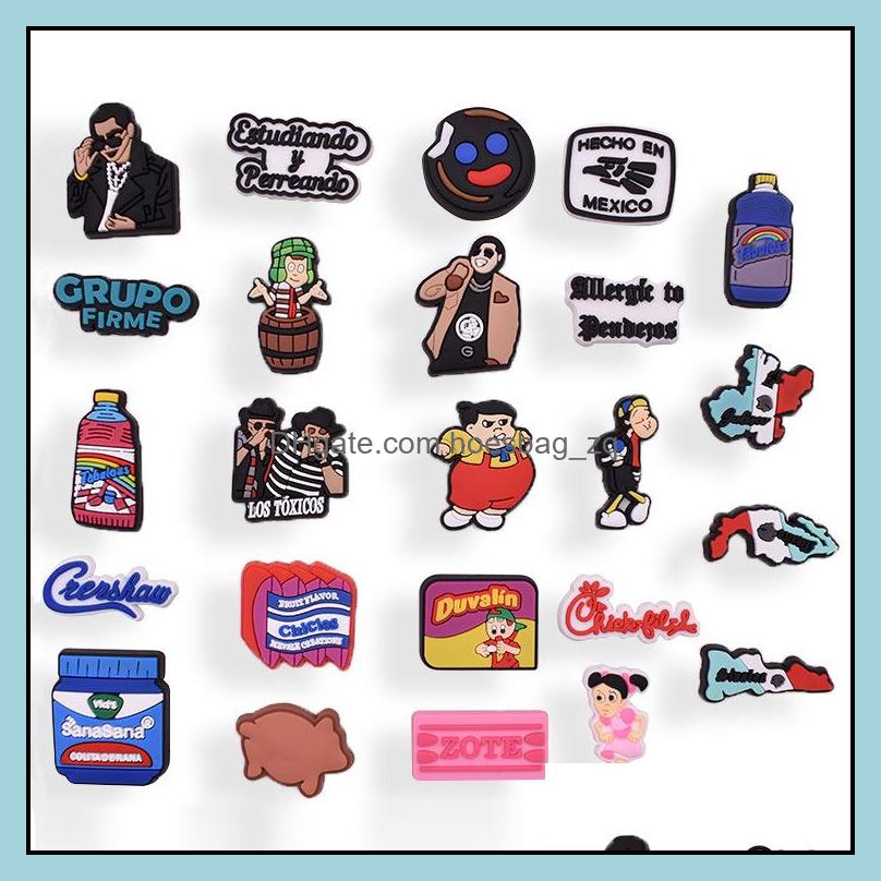 

Shoe Parts Accessories Shoes Soft Rubber Mexican Inspired Charm Buckle Accessoreis For Croc Charms Clog Pins Buttons Drop Delivery 2021 6Q