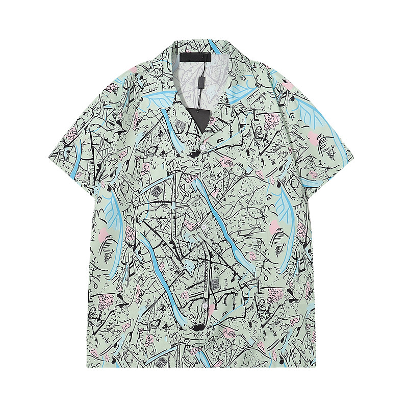 

Mens Dress Casual Shirts Luxury Designer Silk Bowling Shirt Men's Fashion 3D Letter Printing Summer 2022 Ins Harajuku Floral Short Sleeve Beach Shirt Plus Size M-3XL, As picture show