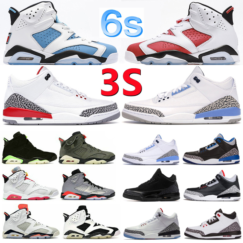 

Men Women Basketball Shoes Jumpman 3s Cardinal Red Pine Green Black Racer Blue Hall Of Fame Court Purple Laser Orange Unc 6s Kumquat Desert Outdoor Sports Sneakers, 37