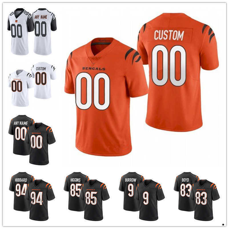 

custom Cincinnati''Bengals''jersey 9 Joe Burrow 71 La'el Collins 1 Ja'Marr Chase 83 Tyler Boyd 85 Tee Higgins 94 Sam Hubbard Football, Color