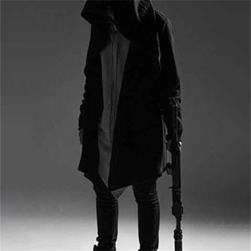 

Hip Hop Hoodie Men Black Gothic Streetwear Alan Walker Cardigan Sweatshirt 220402