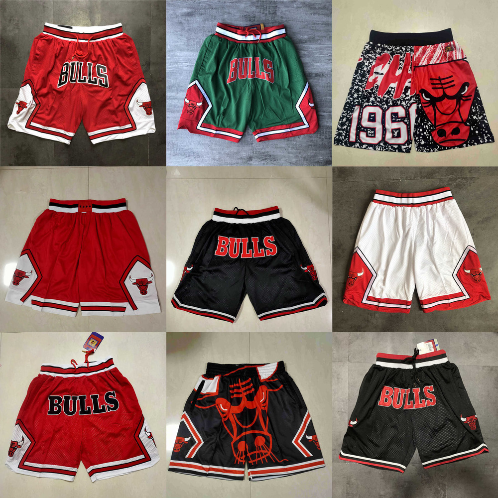 

Chicago''Bulls''men Throwback Basketball Shorts pocket red black, Color