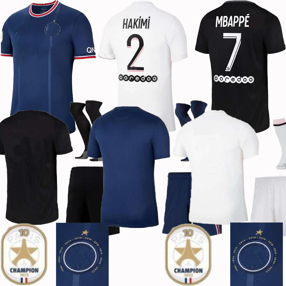 

maillot de foot 21 22 PsGs special soccer jersey 10th Title 2021 MBAPPE shirt PLAYER VERSION champions enfants STAR Maillots VERRATTI MARQUINHOS DI MARIA KEAN HAKIMI, Away player version
