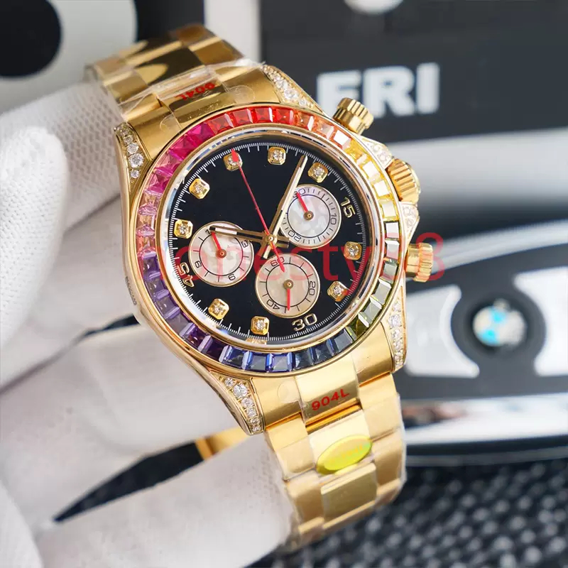 

SW Men's watch with Diamond Dial sapphire mirror automatic mechanical black dial 904L stainless steel strap ST9 classic folding buckle Montre De Luxe watches, 15