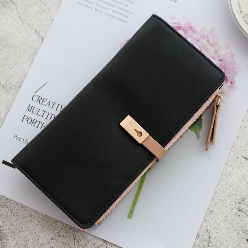 

Long Womens Textured Solid Color Wallet Female Purses Tassel Coin Purse Card Holder Wallets Pu Leather Clutch Money Bag, Blue