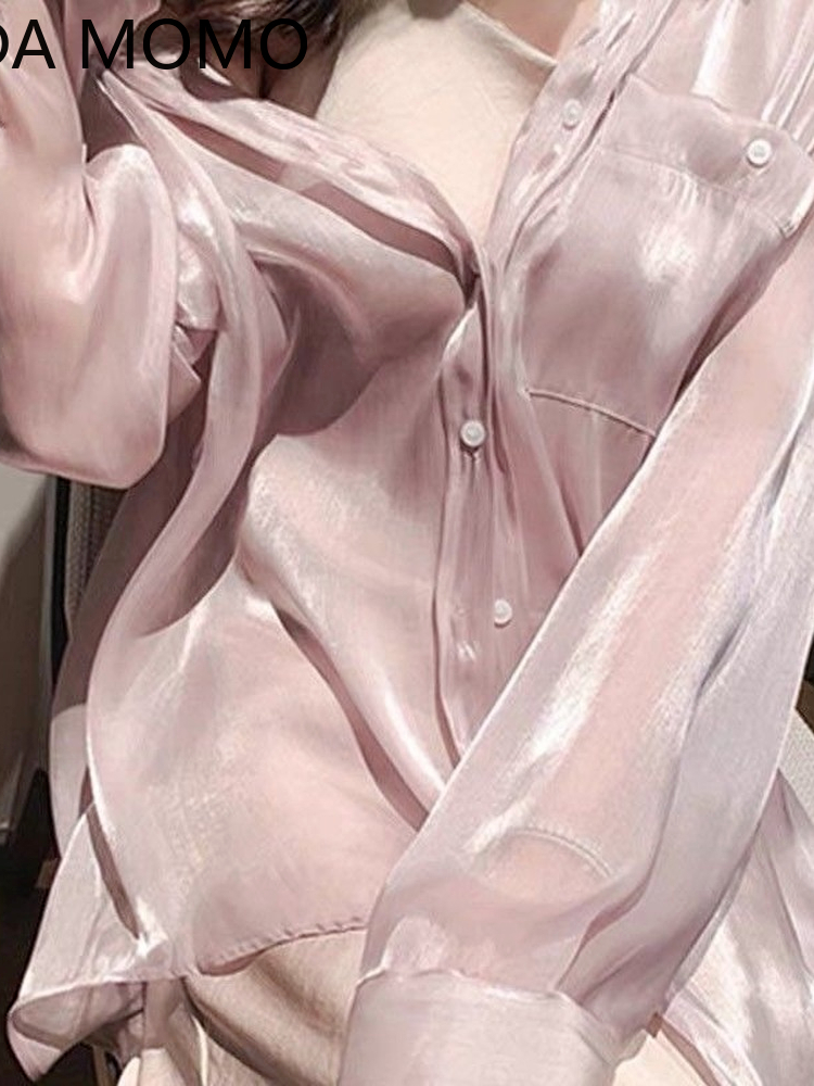 

White Shirt Blouse Women Chemisefemme BlusasWomen' Mesh Chiffon Clothing Summer Silk Shawl Cardigan Blusas Ropa De Mujer