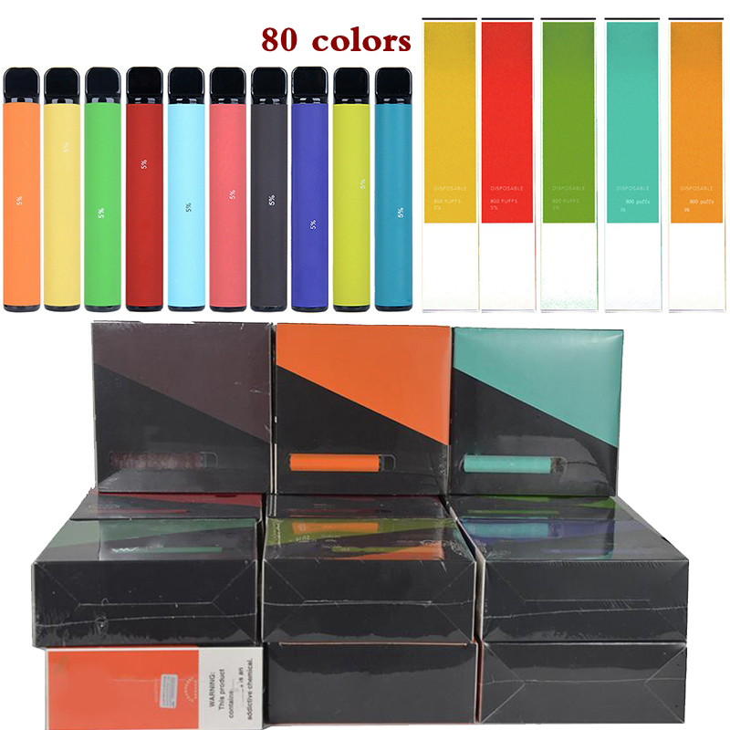 

Popular Disposable Vape Pen E Cigarette Device 3.2ml 800 Puffs Pod With Security Sticker 80+ Colors Disposables