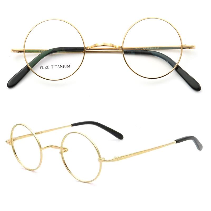 

Fashion Sunglasses Frames Round Women Pure Titanium Glasses Men Metal Optical Eyeglass Frame Gold Fashionable Classic Prescription Eyewear S