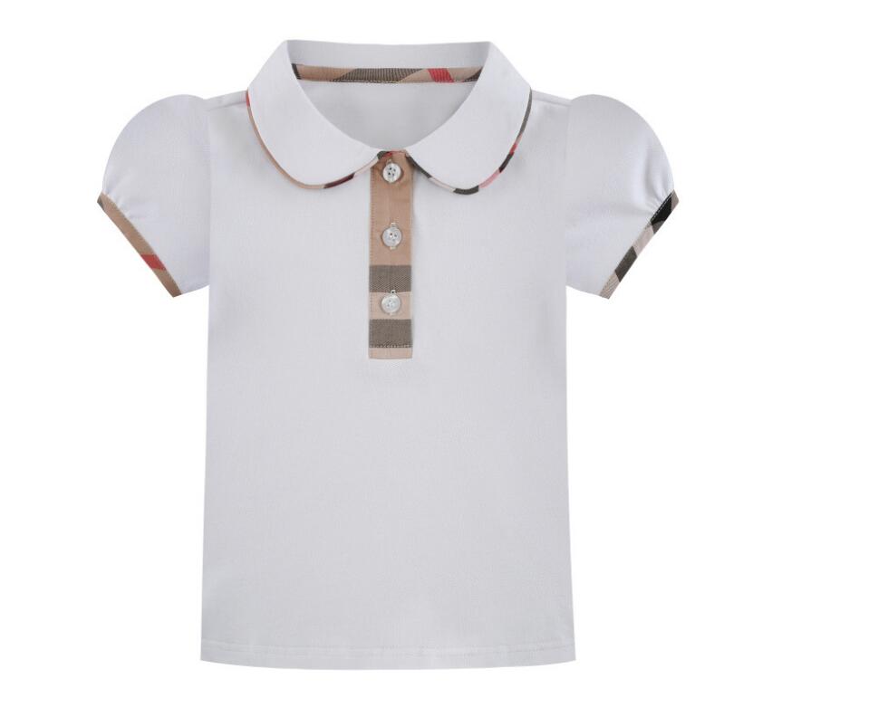 

New 2022 Baby T-shirt for Boy Kids Casual Stripe Shirt Tops Summer Toddler Boys Lattice Shirts for Children 1-8 Years, White