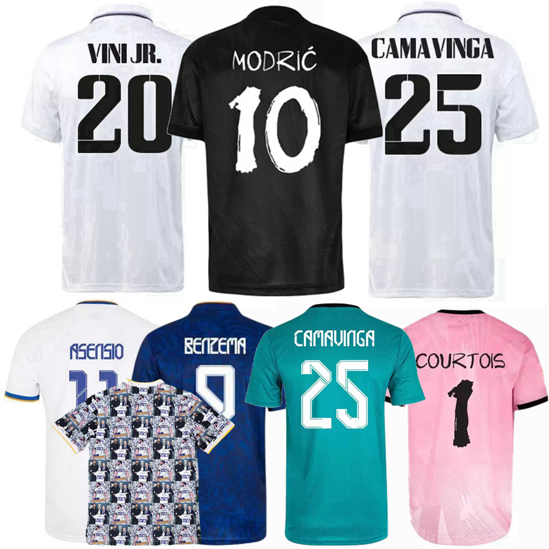 

2021 2022 2023 BENZEMA Soccer Jerseys Alaba CAMAVINGA ASENSIO CASEMIRO VINI JR. VALVERDE MODRIC HAZARD COURTOIS REAL MADRIDS 21 22 23 football uniforms shirt 4XL, 3rd+patch