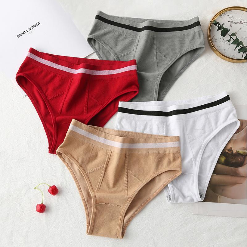 

Women's Panties Women High Waist Cotton Shapewear Abdomen Hips Slim Calcinha Lingerie Briefs Seamless Underwear Solid Simple Breathable Pant, White