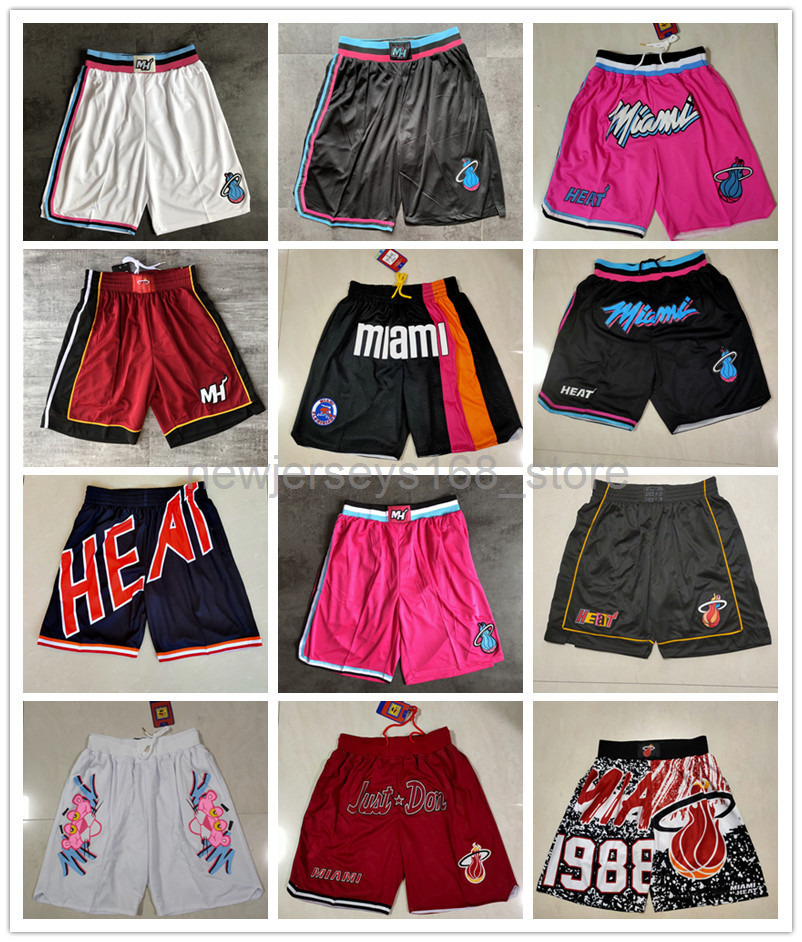 

2022 Miami''Heat''men Retro Basketball''nba''Shorts pocket Size S-2XL, Color