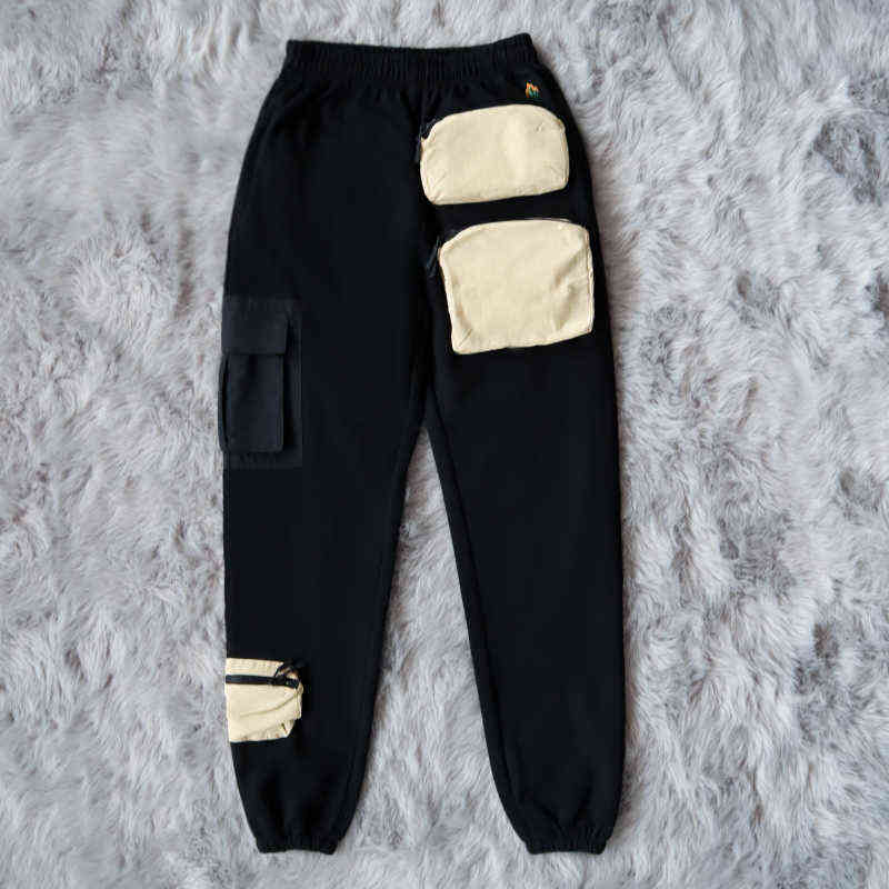 

Jack Travis Scott Cactus Utility Cargo Multi Bag Tooling Casual Pants, Black