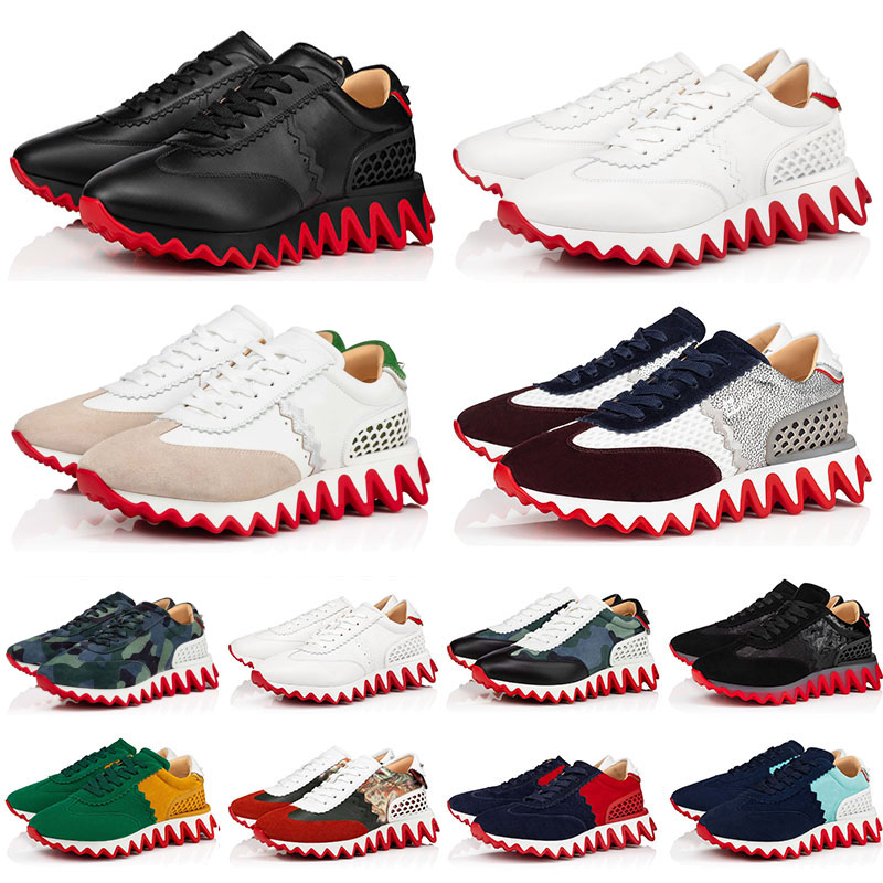 

With Box LoubiShark Donnas Flat Mens Running Shoes Senior Luxurious Sharks Leather Stylist Sneakers Men Women Tiketa Runners Sneaker Krystal Spikes, Color#1