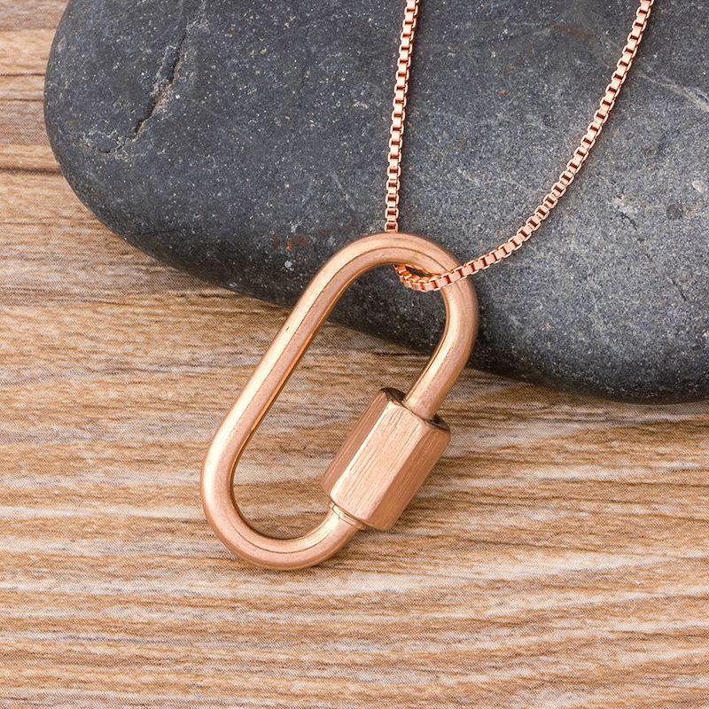 

Pendant Necklaces Creative Handmade Punk Jewelry Making Luxury Cubic Zirconia Necklace Connector Fastening Spiral Screw Clasp SuppliesPendan