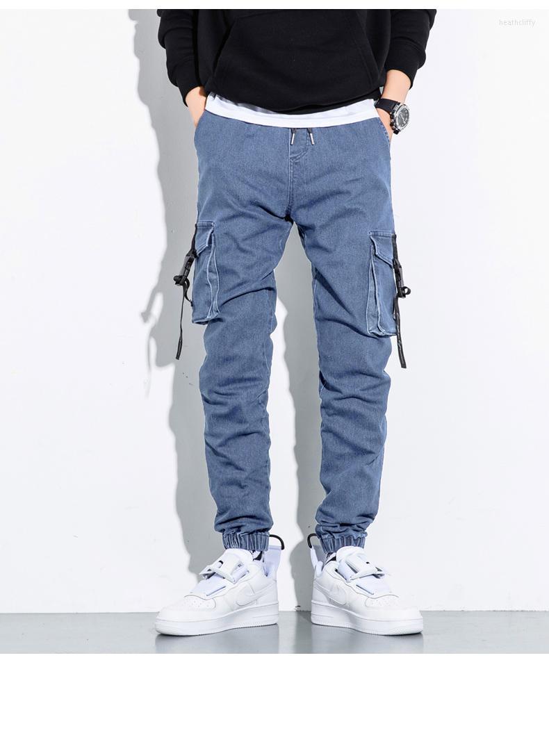 

Men's Pants Streetwear Men's Multi-Pocket Tooling Harem Hip-Hop Streamers Casual Sports Jogging Large Size PanMen's Heat22, Black
