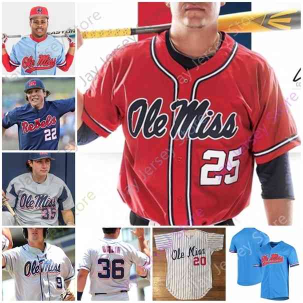 

Xflsp Ole Miss Baseball Jersey College Tyler Keenan Servideo Anthony Tim Elko Peyton Chatagnier Lance Lynn Rolison Cozart Dunhurst Baker Cioffi, Grey stripe