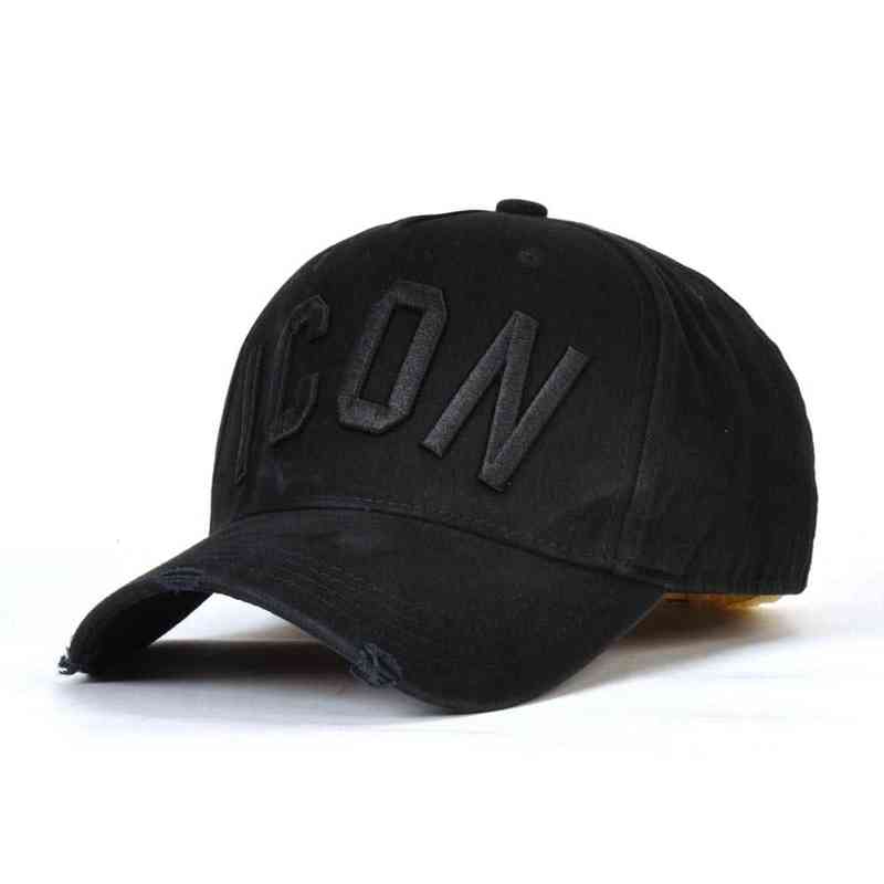 

Dsqicond Casual Brand Snapback Baseball Cap Women Men Icon Solid Letter Caps Dsq Summer Bone Gorras Casquette, Black with black