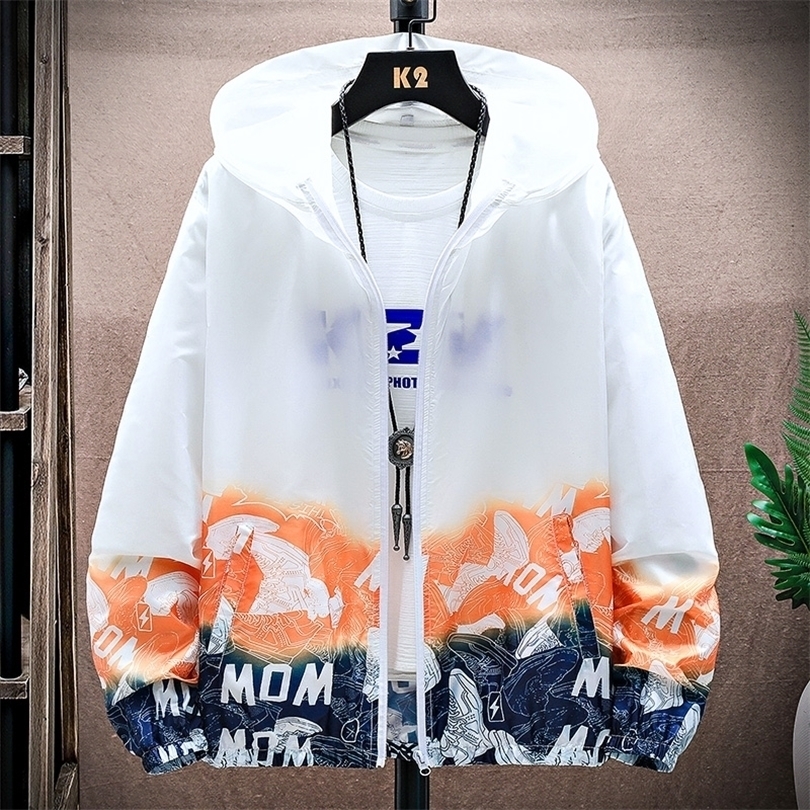 

Summer Male Quick Dry Windbreaker Hooded Jacket Men Waterproof Sun Protection Clothing Fishing Hunting Clothes Size 4XL W220815, Blue