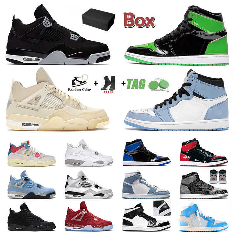 

Mens Womens Jumpman 1 4 Basketball Shoes University Blue 1s High OG Dark Mocha White 4s Off Mid Carbon Fiber Dutch Green Sneakers, 36-47 3 university blue