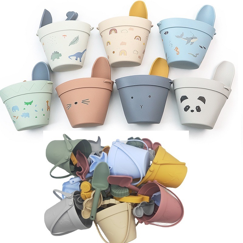 

kid beach toy set mini silicone children sandbox bucket sand brick mold dolphin shark catch funnel castle summer baby 1 year old 220527