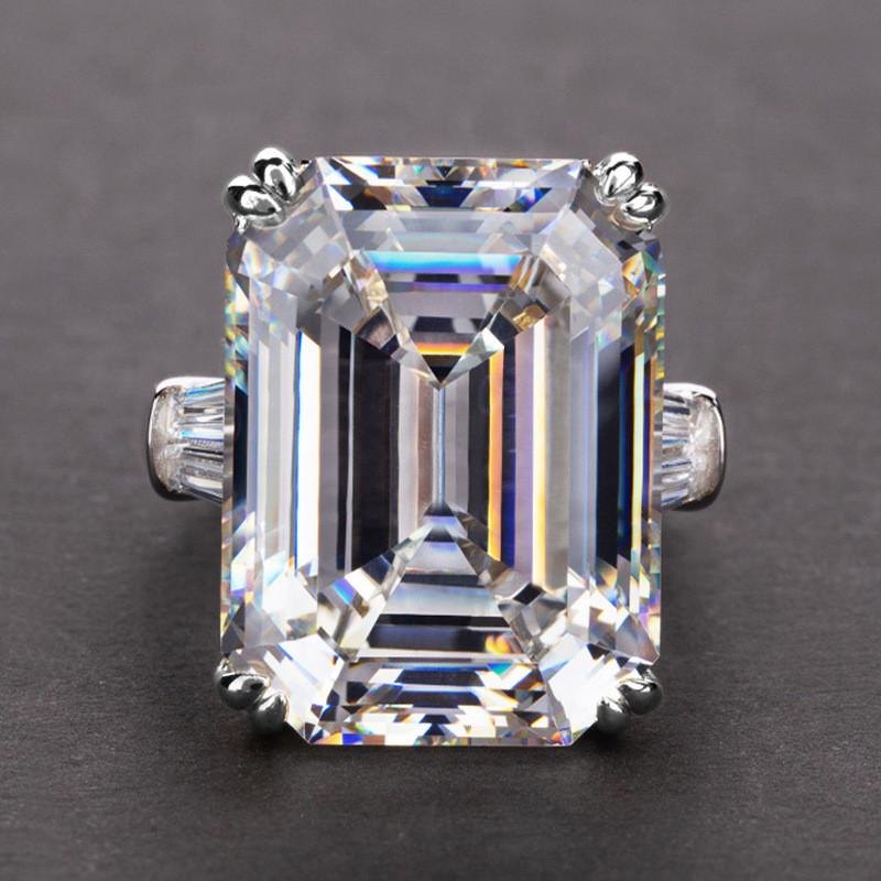 

Wedding Rings Simple Shiny Big Rectangle Zircon Women White/Pink Stones Available Bridal Ring Top Quality Noble Lady RingWedding