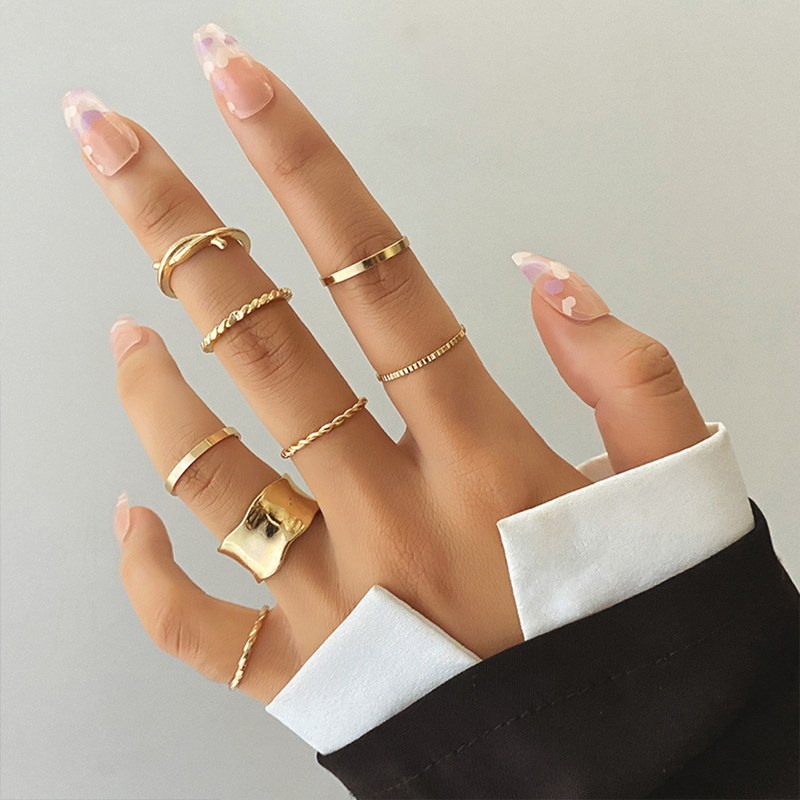 

IFMIA Fashion Jewelry Rings Set Female Metal Alloy Geometric Twist Love Heart Finger Ring For Girl Women Party Wedding Gift 220716