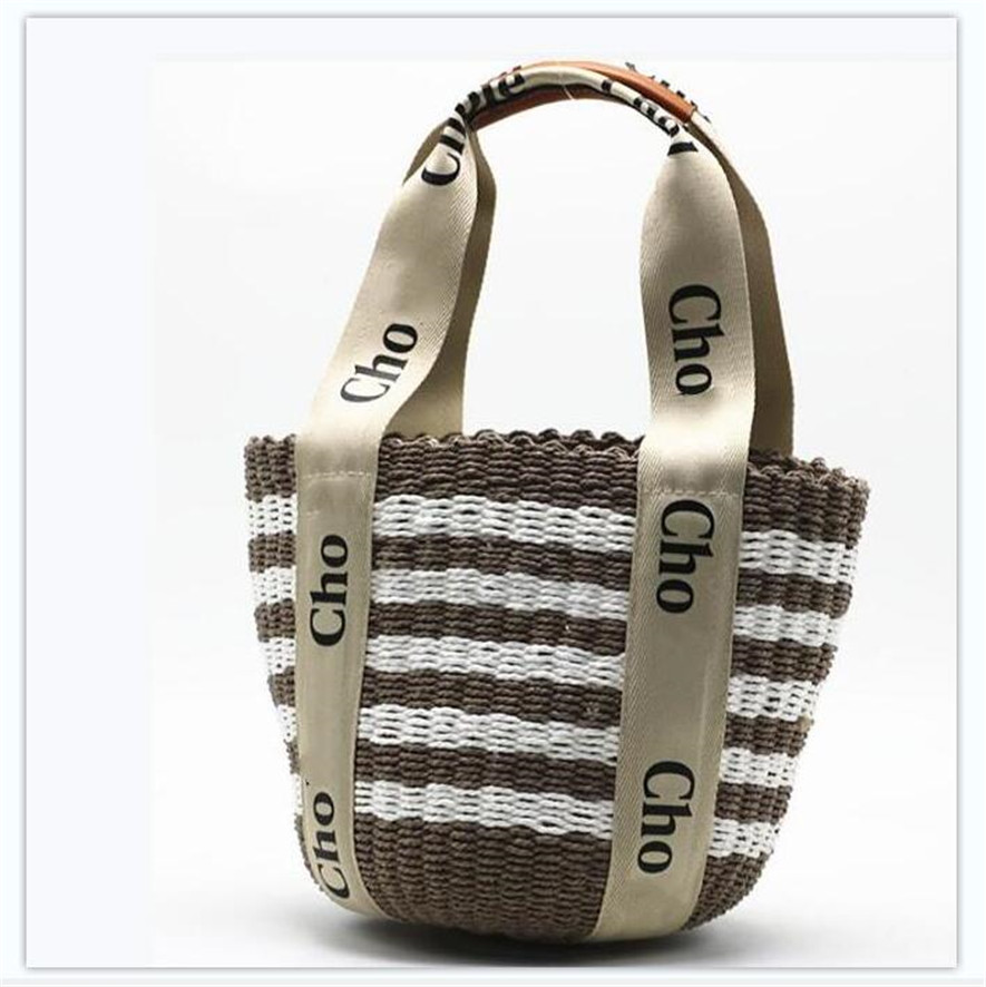 

luxury Fashion Designer Womens Shoulder Bag wallet men woody Tote Straw Shopping Bag Canvas Large Beach Capacity bags Quality Handbags Purses Medium Handbag, No box