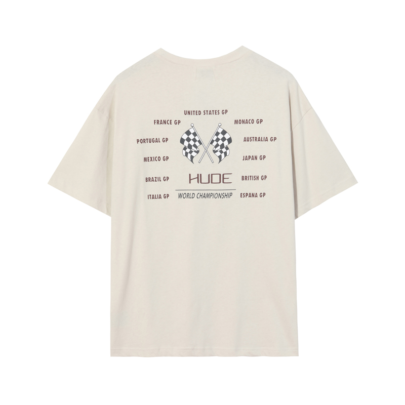 

2022 USA World Championship Flag Vintage T shirt High Street Tee Spring Summer fashion Skateboard Men Women Tshirt, Cement white tee